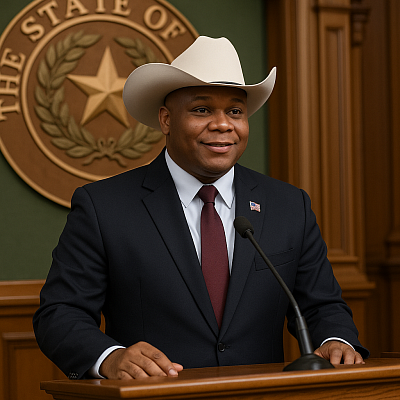 Gregory A. Thomas speaking at the Texas State Capitol